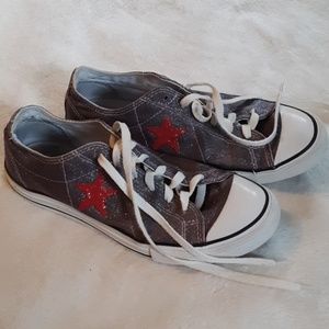 Converse one stars with glitter